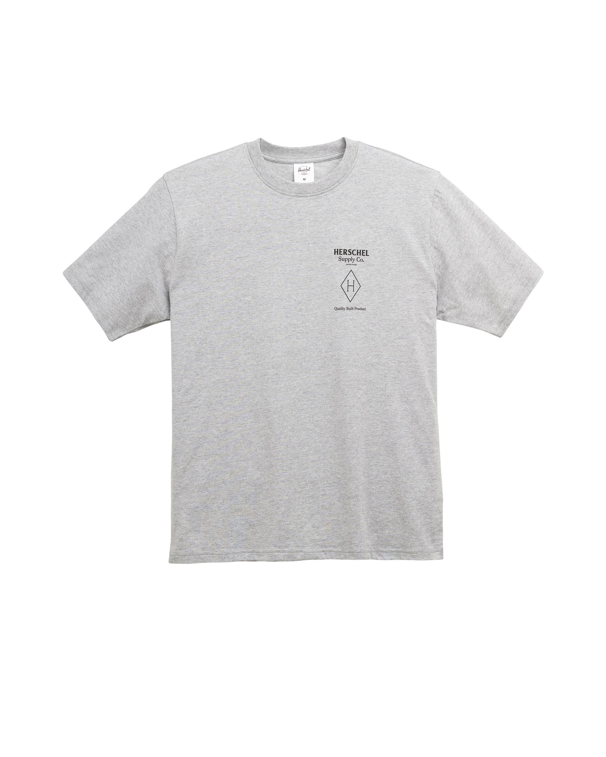 Açık Gri Melanj - Siyah Herschel Mt. HSC Rip Collar Erkek Tshirt