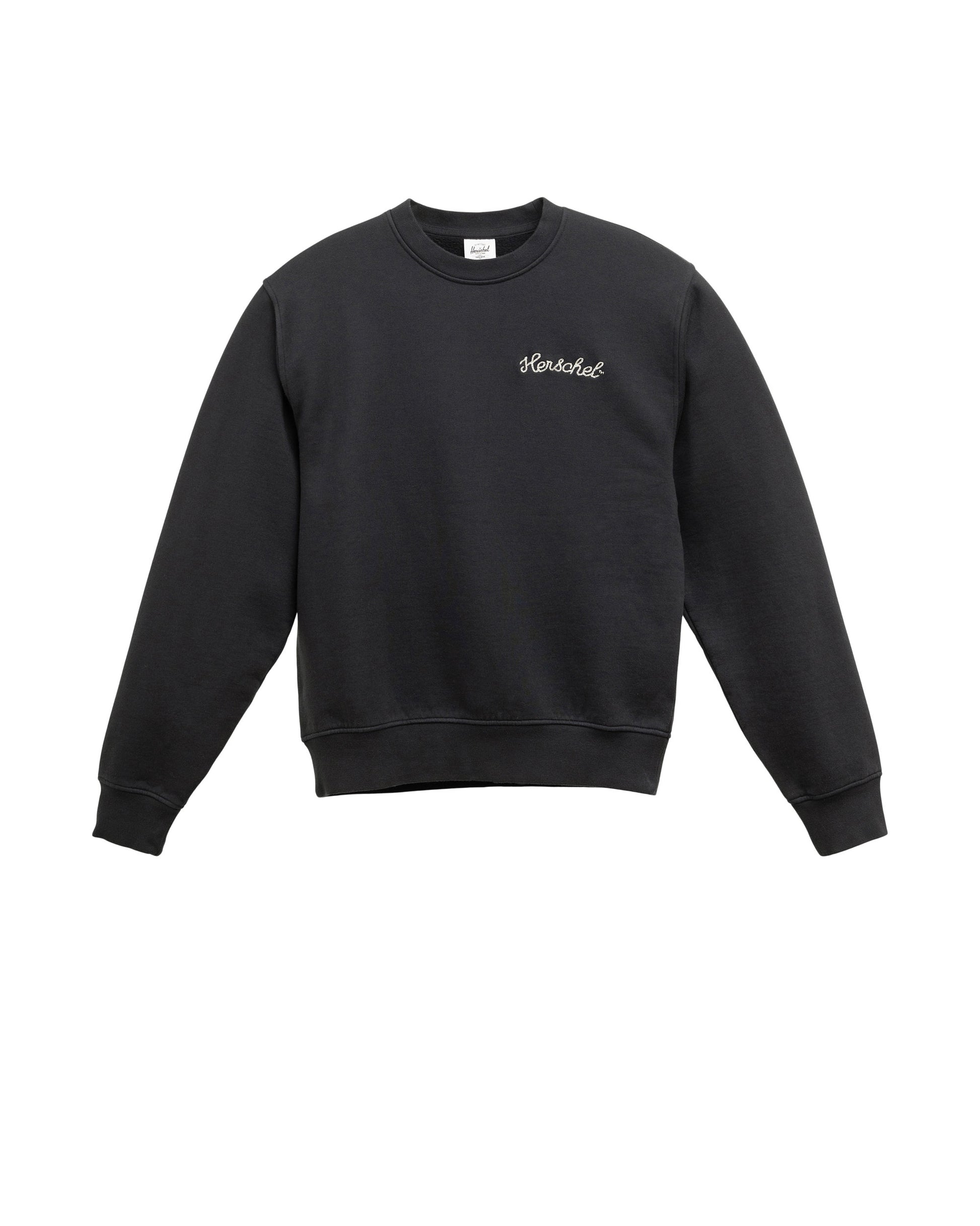 Siyah Herschel Chain Stitch Kadın Pamuklu Sweatshirt