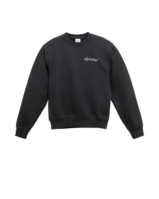 Siyah Herschel Chain Stitch Kadın Pamuklu Sweatshirt