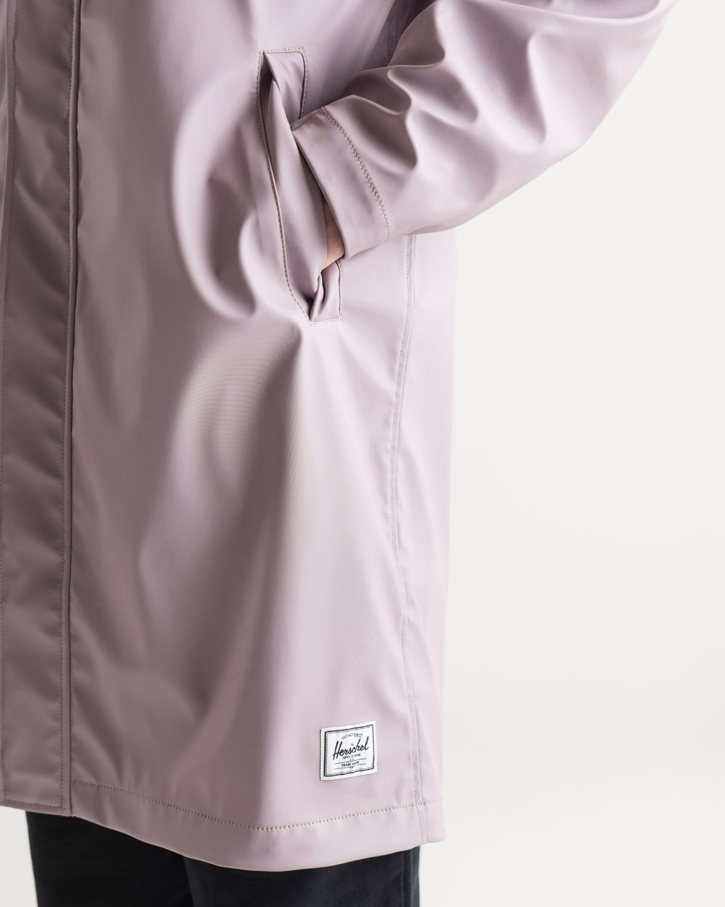 Kumlu Gri Herschel Classic Uzun Kadın Yağmurluk