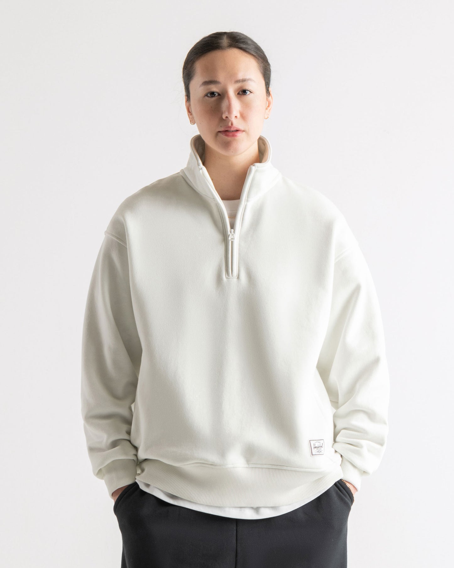 Fildişi Herschel Kapuşonlu Kadın Pamuk Sweatshirt