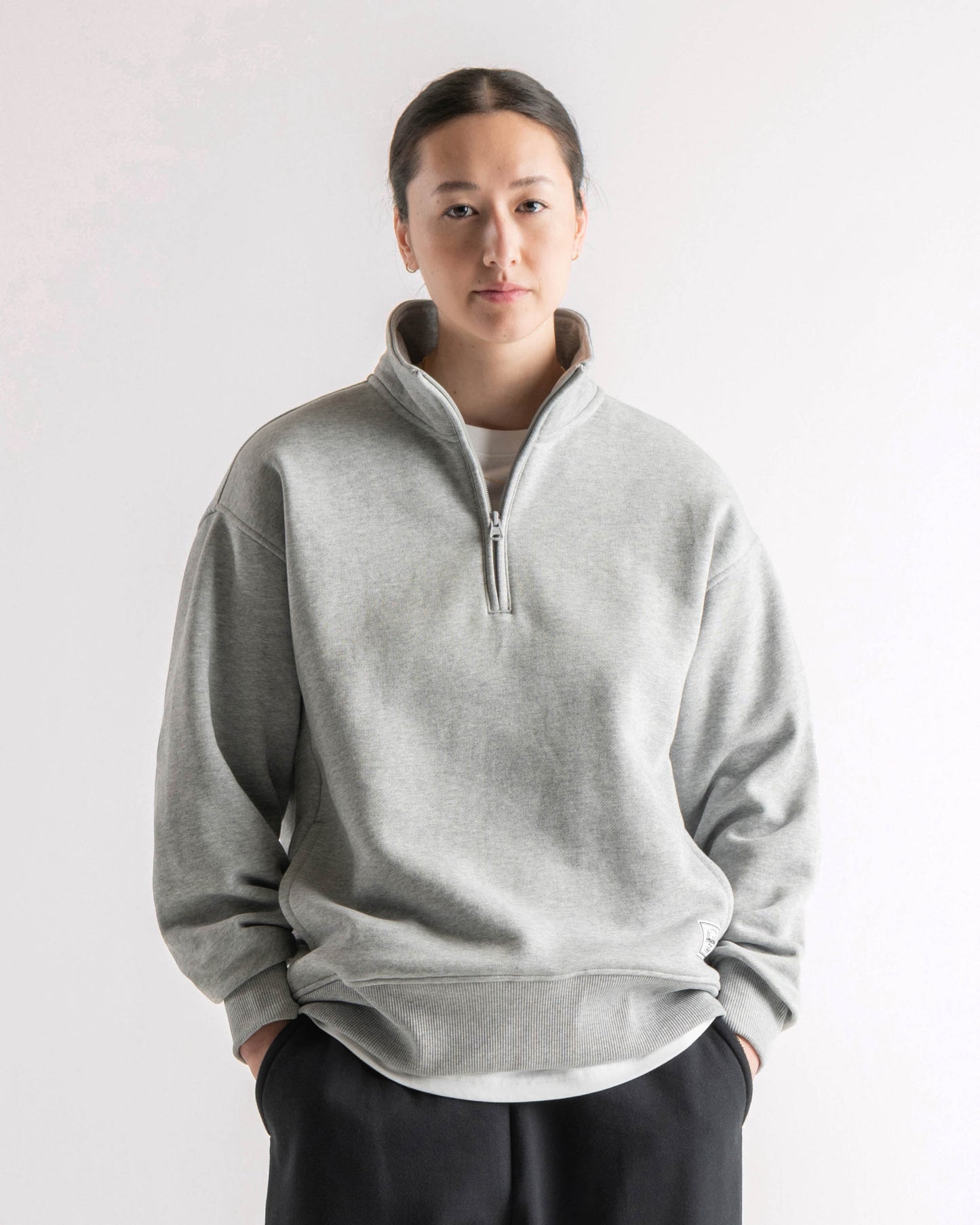 Açık Gri Melanj Herschel Kapuşonlu Kadın Pamuk Sweatshirt