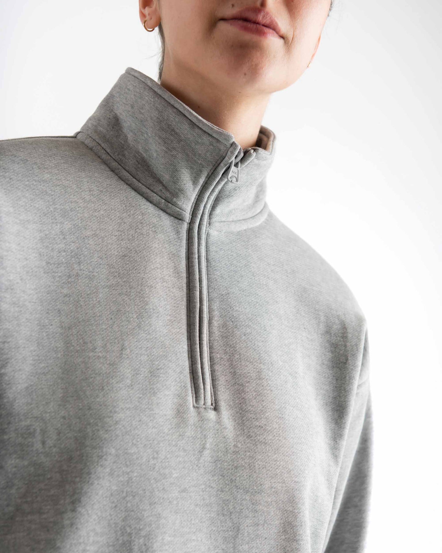 Açık Gri Melanj Herschel Kapuşonlu Kadın Pamuk Sweatshirt
