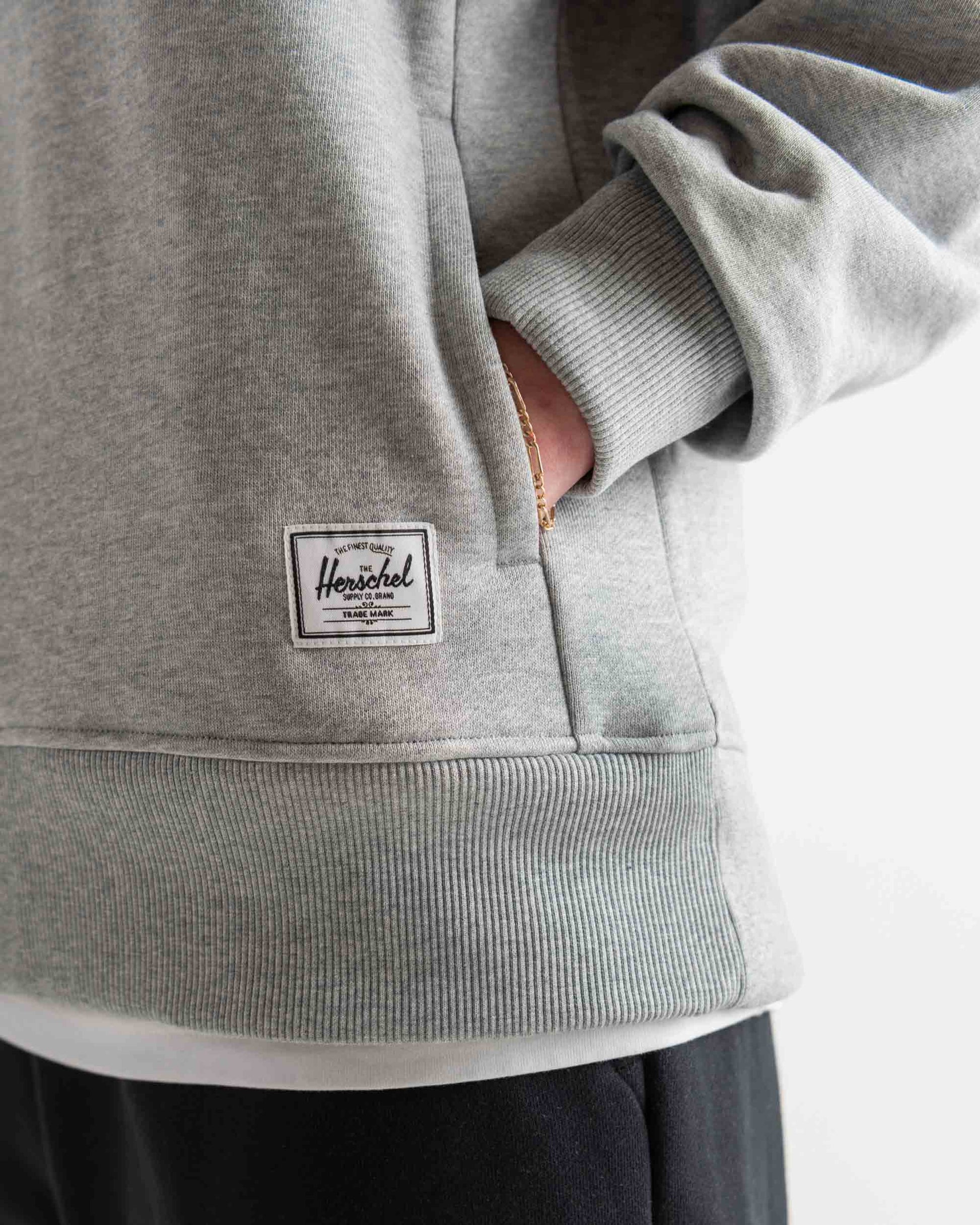 Açık Gri Melanj Herschel Kapuşonlu Kadın Pamuk Sweatshirt