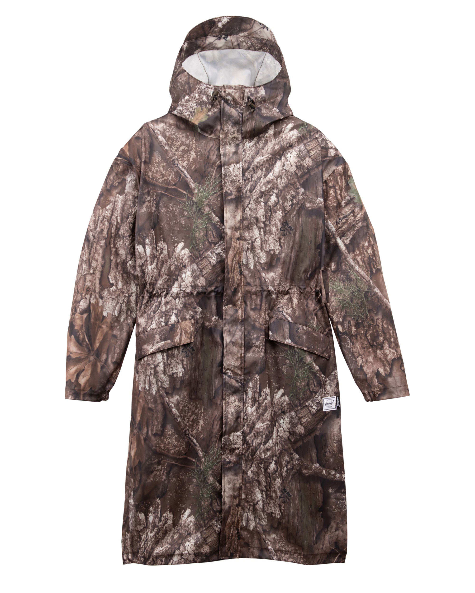 Herschel Realtree® | Kamuflaj Desen, Su Geçirmez Kapüşonlu, Uzun Yağmurluk