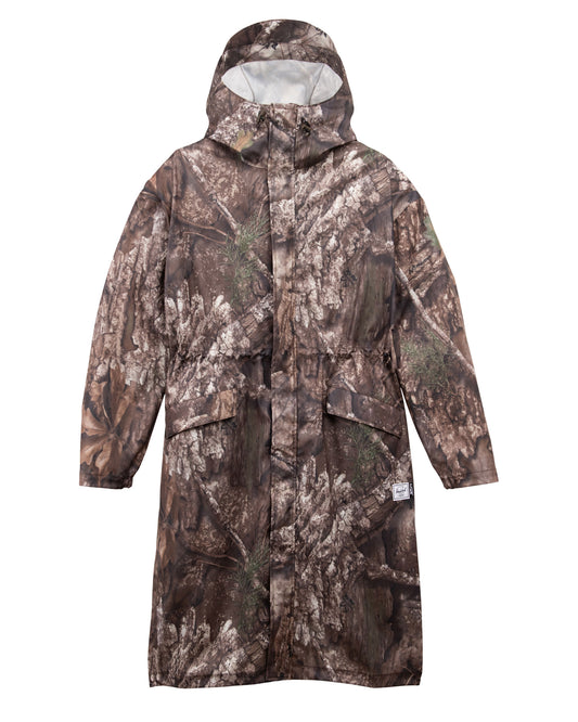 Herschel Realtree® | Kamuflaj Desen, Su Geçirmez Kapüşonlu, Uzun Yağmurluk